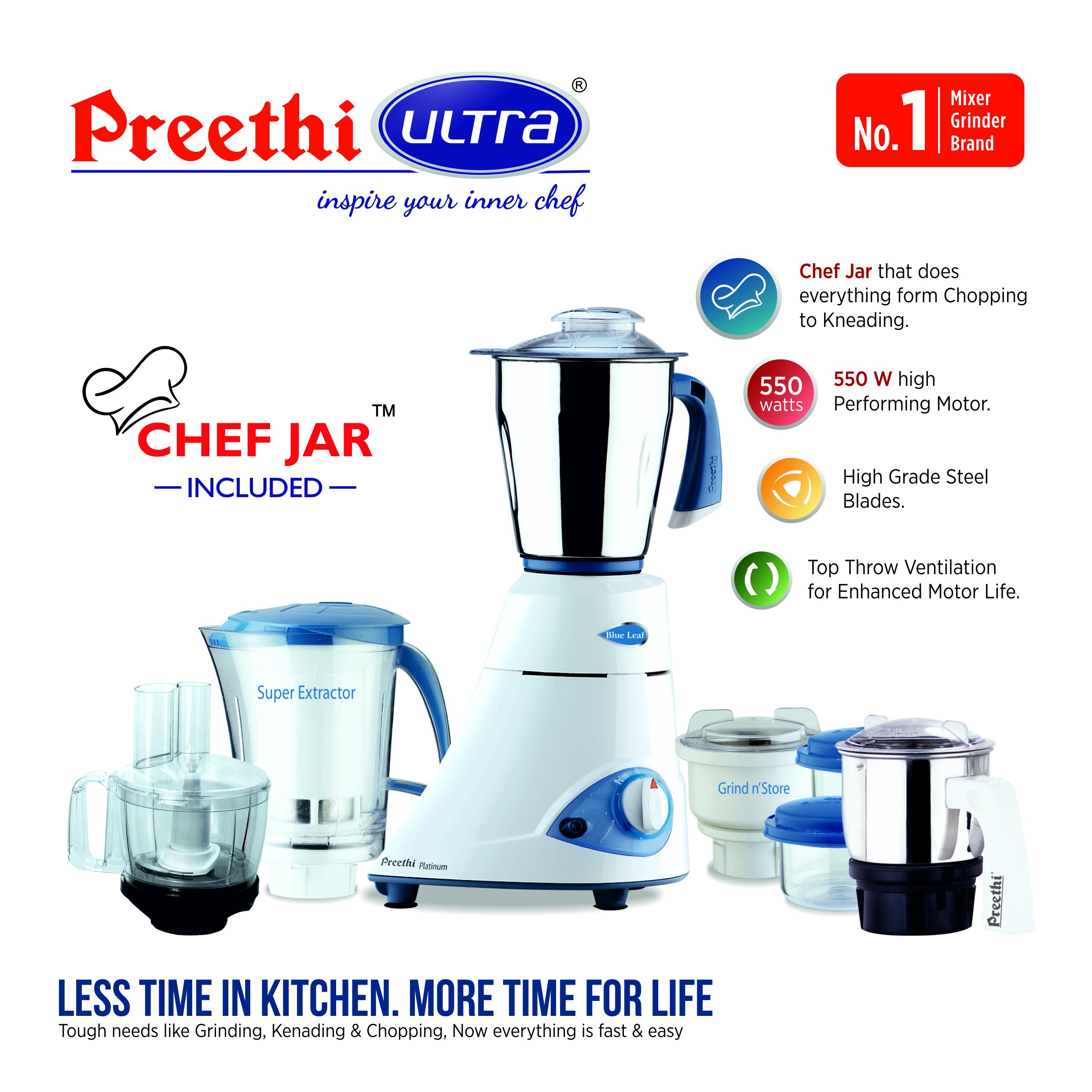 Preethi Ultra Mixer Grinder Parts and accessories